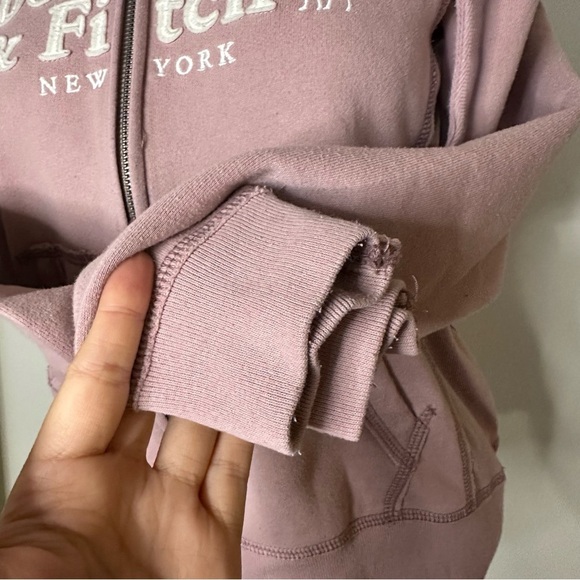 Abercrombie & Fitch Y2K Dusty Rose Pink Zip-up Hoodie - Picture 4 of 6